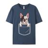 Premium Cotton Female Short Sleeve French Bulldog In Your Front T Shirts Graphic Tops Tees Cute Casual Round Collar Tops Shirts