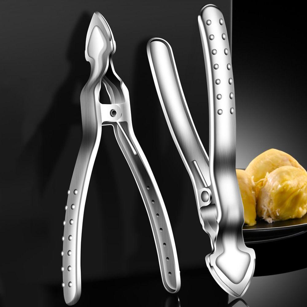 304 Stainless Steel Durian Shell Opener Labor-saving Manual Durian Shell Cracker Rust-proof Anti-slip Handle Durian Shell Pliers