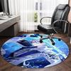 1pc Genshin Impact1 Print Round Carpet Chair Round Carpet Suitable for Bedroom Living Room Home Decorative Carpet