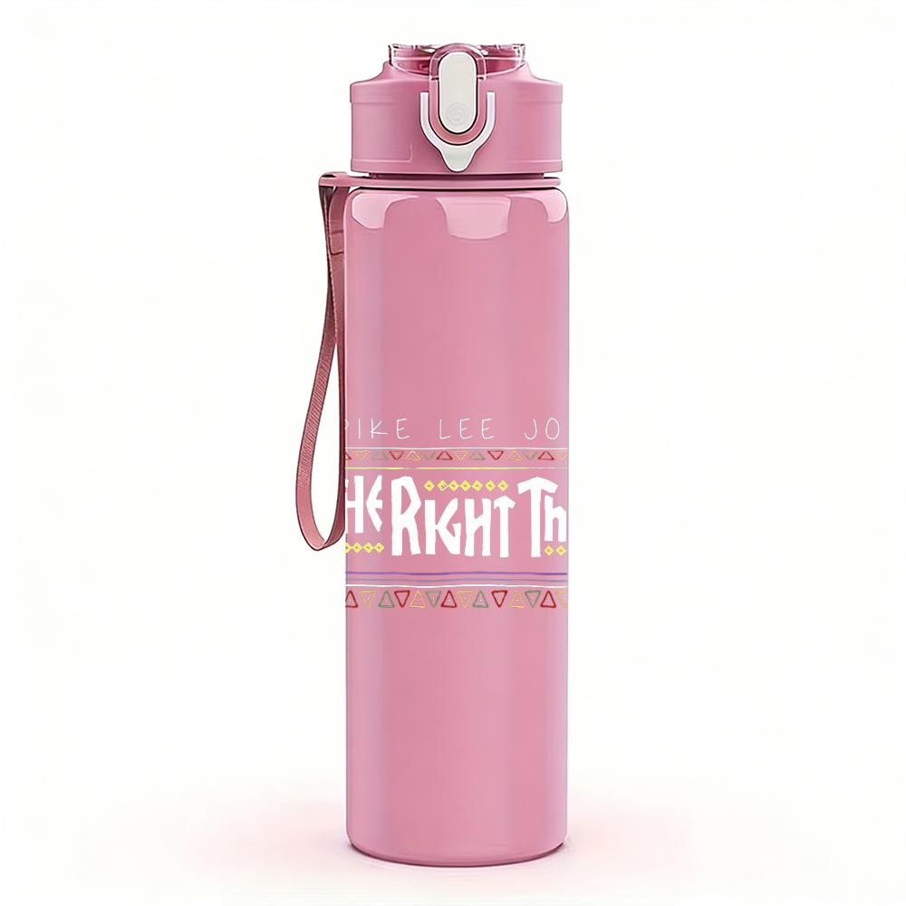 1PC Blank pale white empty rectangular print 750ml colorful plastic sports water bottle leakproof pop up lid with straw for outdoor work home use