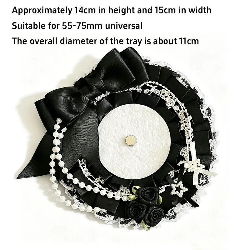 Handmade Cool Lace Round Badge Display Stand Lolita Rosette Badge Display Holder Cute Anime Ita Bag Pin Display Cosplay Bag Deco