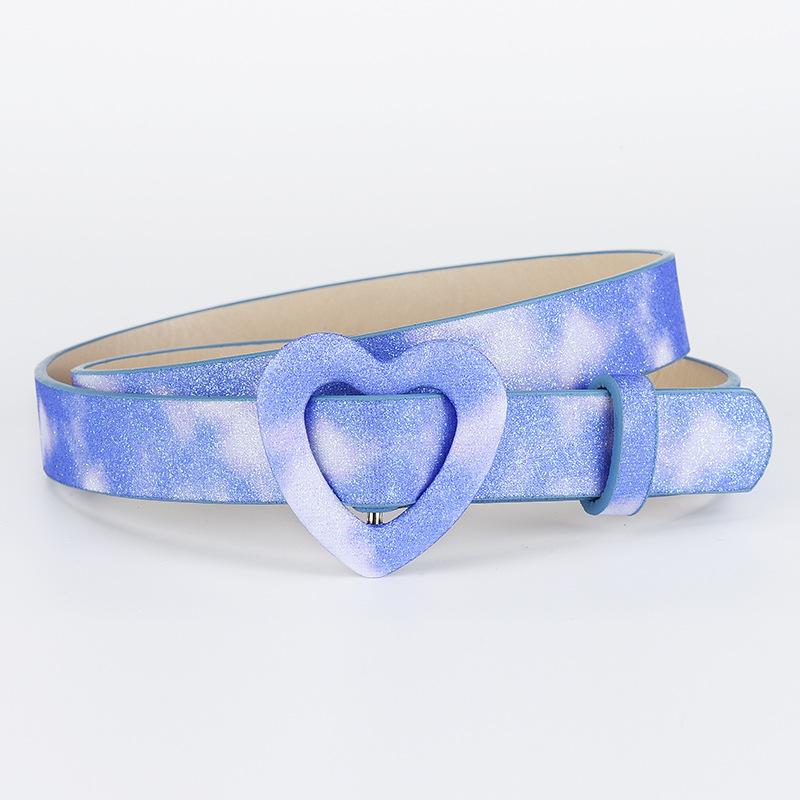 Love Buckle PU Pin Buckle Thin Waist Belt Casual Decoration with The Same Style of Children's Belt for Men and Women