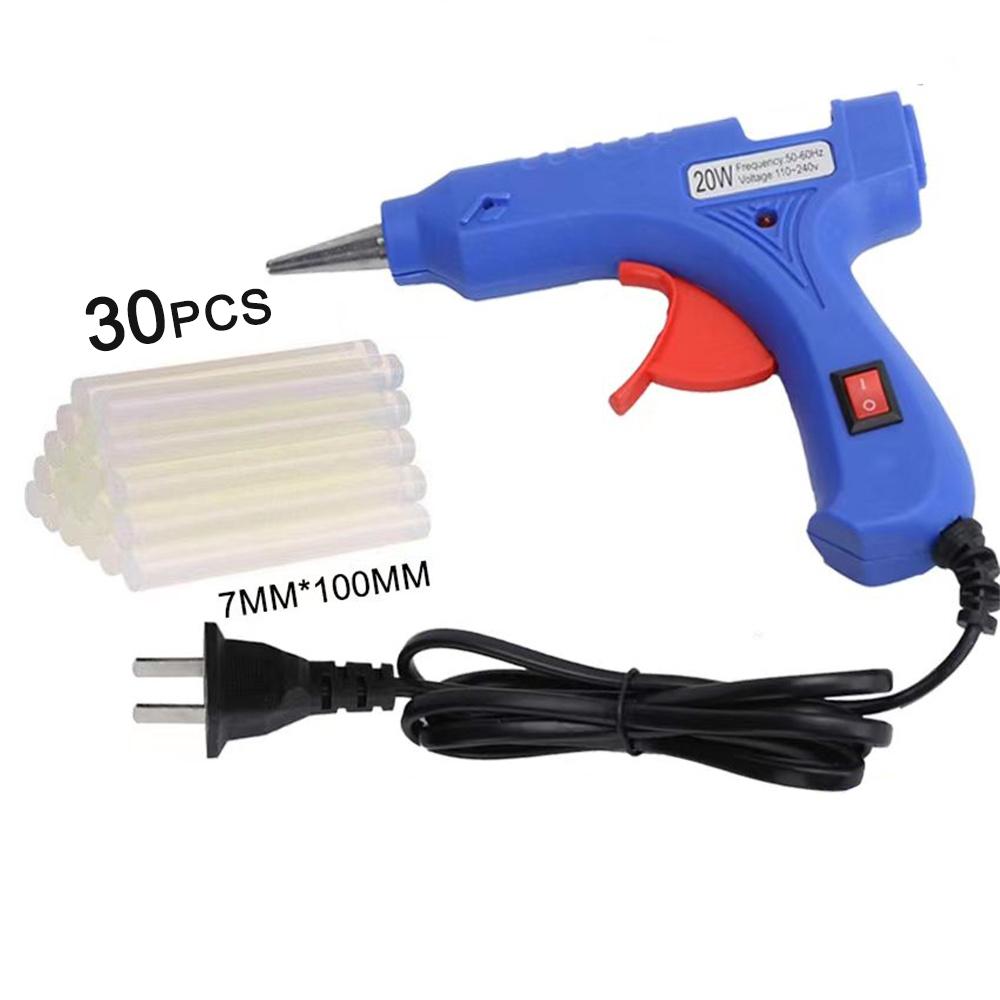 20W Hot Melt Glue Gun Household Industrial Mini Guns Electric Heat Temperature Tool With 7mm Glue Sticks