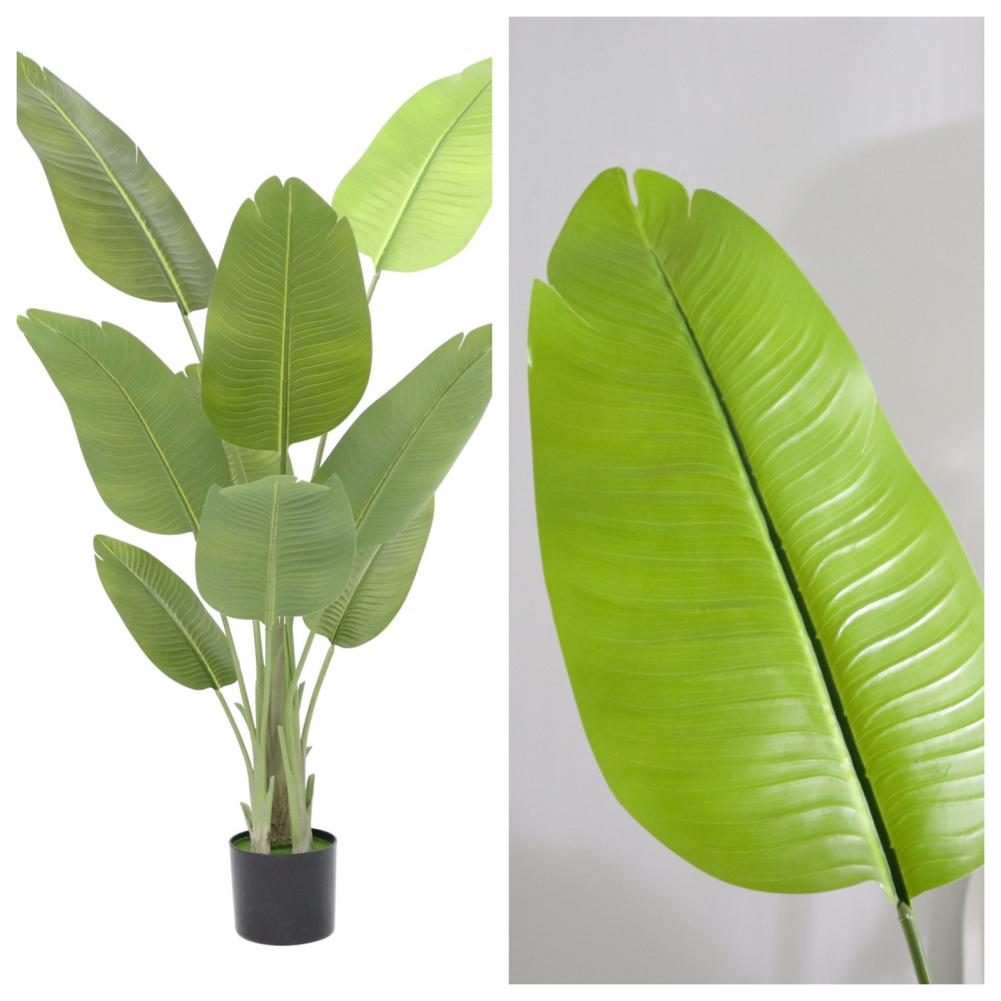 5FT Artificial Bird Of Paradise Plants, Fake Floor Tree With Planter, Faux Tropical Areca Floor Plant In Pot, Large Silk Plant