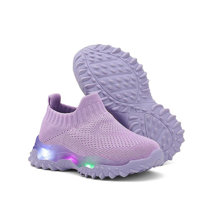 Kids Sneakers Children Baby Girls Boys Breathable Mesh Led Luminous Socks Sport Run Sneakers Shoes Sapato Infantil Light Up Shoe