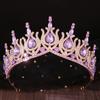 DIEZI 19 Colors Baroque Opal Crystal Tiara Crown For Women Girls Wedding Party Elegant Luxury Rhinestone Crown Hair Jewelry