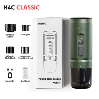 HiBREW H4C Tragbare Espressomaschine, Handheld Manuelle Kaffeemaschine für Camping, Reisen & Heimgebrauch, Grün - Klassisch