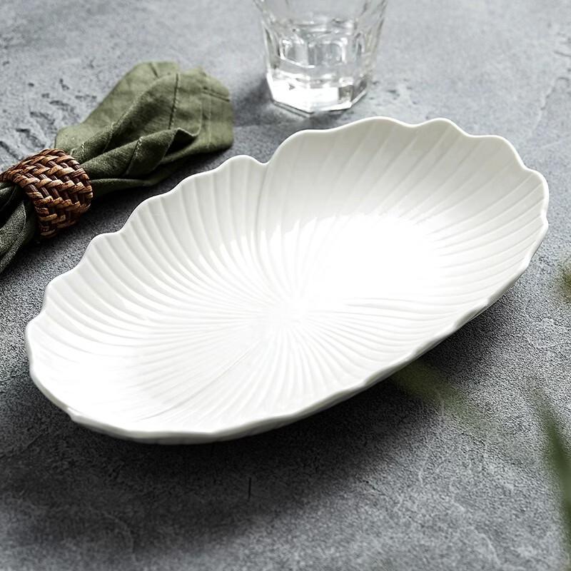 Elegant Oval Ceramic Fish Plate