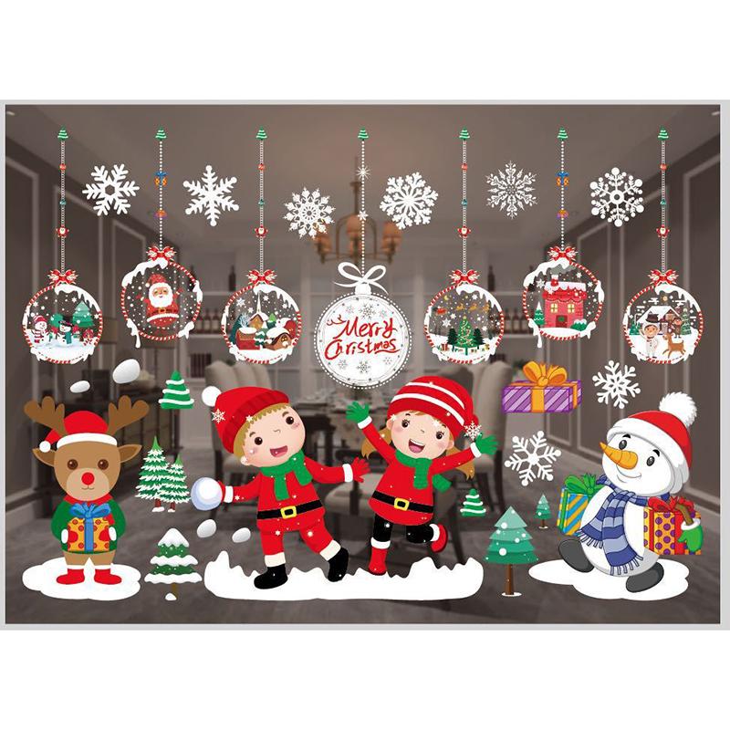 Electrostatic Christmas Window Decal Sticker No Trace Xmas Window Clings Glass Decor No Glue Residue Multi Patterns