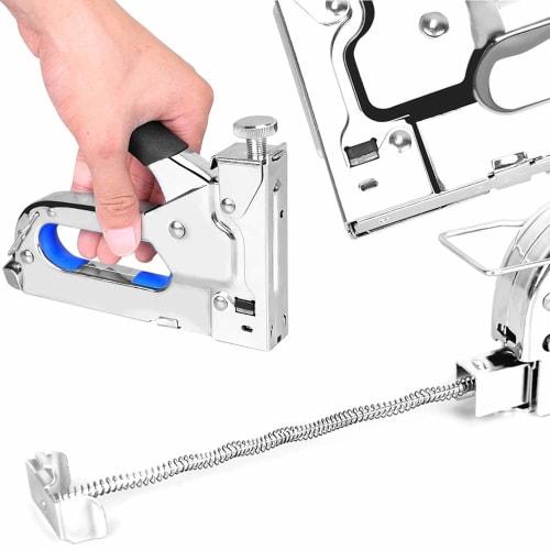 Odowalker 3-in-1 Hand Tacker, Nail Gun, 3000-Piece Replacement Needle Capacity (U-Shaped, T-Shaped), Heavy-Duty Power Tacker, Tri-Purpose Cord Nail Gu