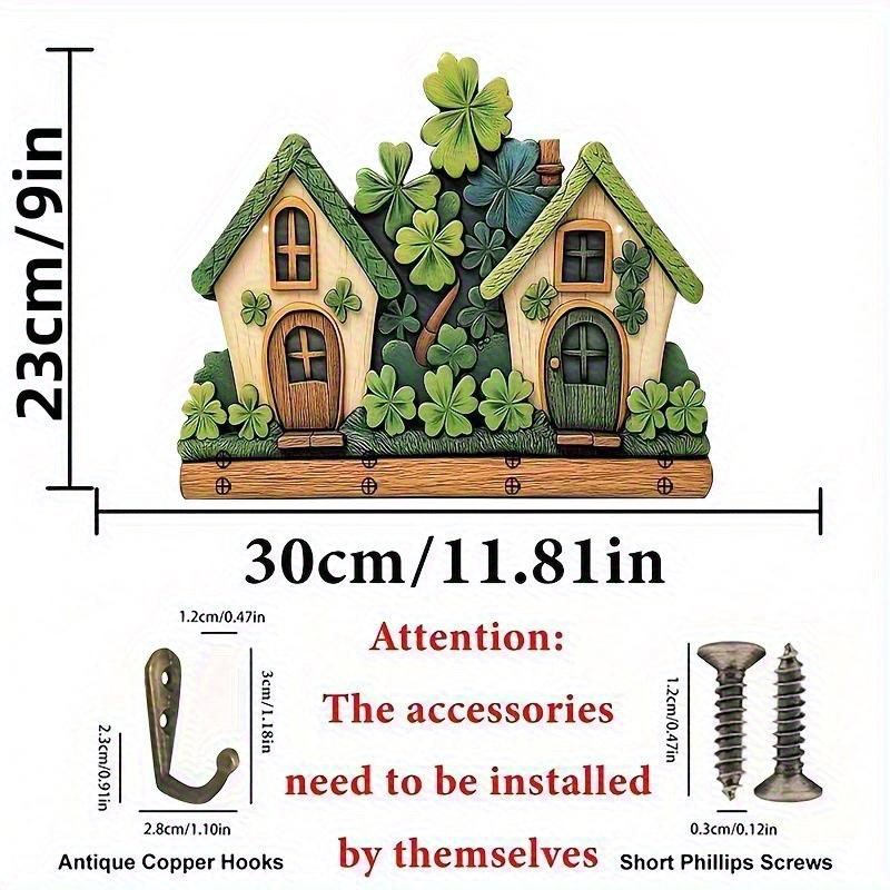 

Плоский держатель для ключей Кафе DIY Установка Экономия места Ретро стиль Домашнее хранение Художественный подарок Практичность Порядок Дерево