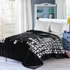 Airplanes and Letter Patterns Flannel Printed Blanket Suitable for All Seasons Suitable for Living Room Office Sofa and Travel