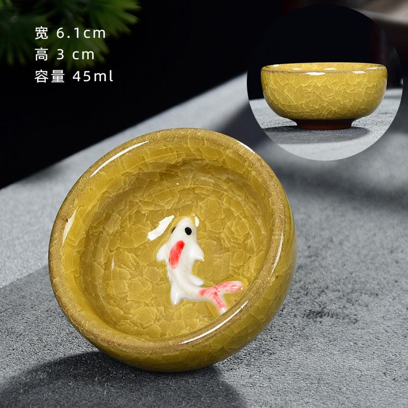 Tasse à thé en céramique à glaçure craquelée, service à thé Kung Fu, tasse unique de maître, article pour la dégustation du thé, accessoires de service à thé à glaçure changeante de four vintage, cadeaux