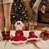 Roter Hund Weihnachtsmann Kleid Netz Samt Haustier Outfit Waschbar Roter Netzrock Weihnachtsfeier
