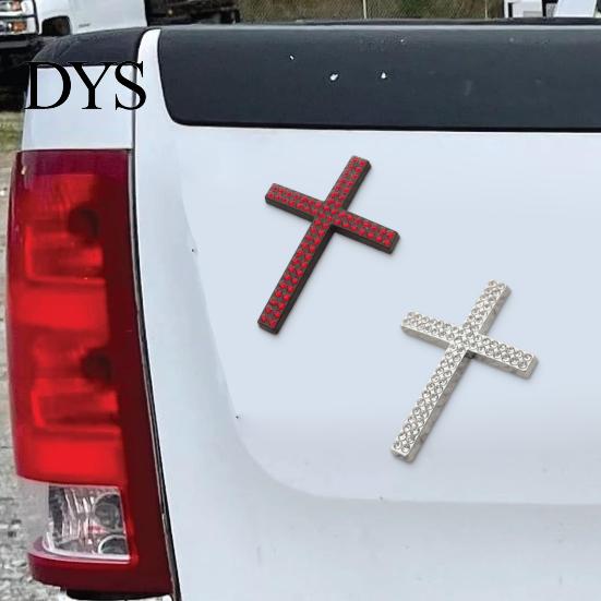 Eye-catching Car Decal Bling Waterproof Rhinestone 3D Religious Sticker with Self-Adhesive Self-adhesive Backing for Bumper Window Laptop Luggage