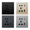 5-hole Universal Socket with USB + Type-c Charging Ports and Switch 86-type Glass Panel Embedded Wall Socket