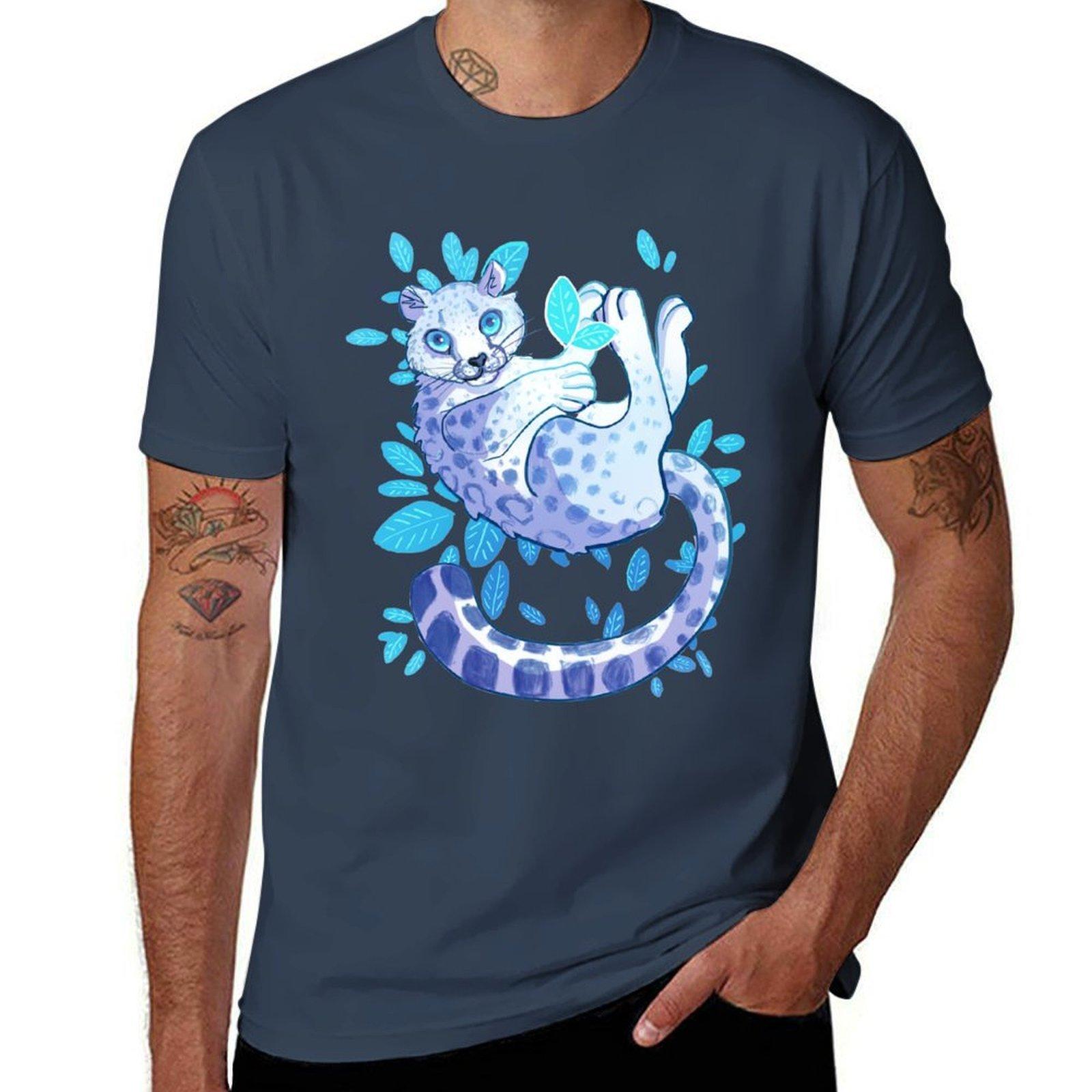 Snow Leopard TShirt Stretch Fabric Comfort TShirt S