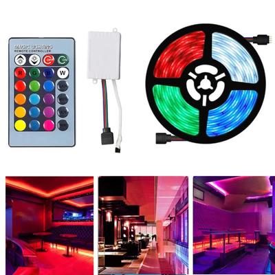 EU Plug LED Strip Light RGB 5M RGB 5050 SMD Flexible Lamp Tape With Remote Control For TV Backlight Party Decoration Atmosphere Light