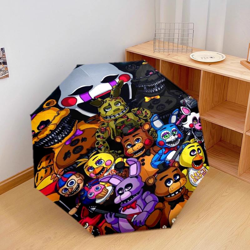 1PC Freddy's Rock Night Automatic Umbrella - Suitable Travel Outdoor Portable Umbrella Birthday Gift Daily Essentials