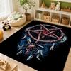 Satanic Black Goat Ritual Rectangular Rug Soundproof Noisereducing Carpet For Living Room Hallway Balcony Home Party Decor Halloween Gift
