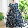 Casual Summer Loose Dresses for Women Vintage Clothes Short Sleeve Plus Size Elegant Long Dress