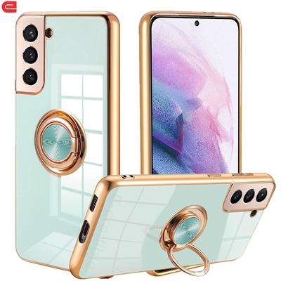 6D Plating Case For Samsung Galaxy S23 S22 Ultra S21 Plus Note 20 S20 FE A54 Ring Kickstand Car Mount Shockproof Silicone Cover
