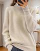 2024 Autumn/Winter Women's Solid Knit High Neck Pullover Sweater