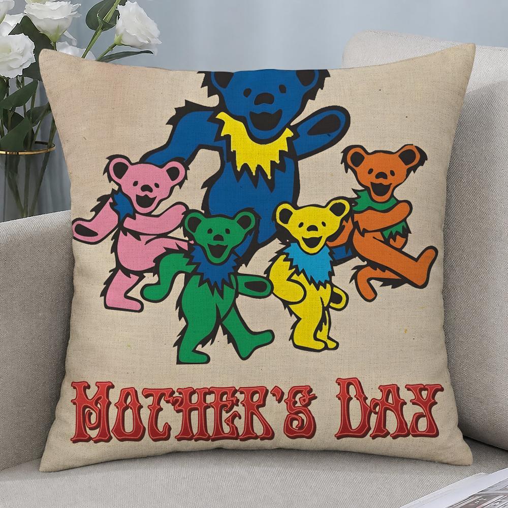 Band Grateful Dead Cushion Cover Cushion Covers Natural Linen Breathable Sofa Bedroom Decor Pillowcase