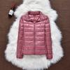 Giacca invernale oversize da donna, ultraleggera, sottile, con cappuccio in piuma d'anatra, a maniche lunghe, calda, parka da donna