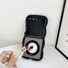 Applicable To Samsung ZFlip7 Rotating Mirror Holder Mobile Phone Case Skin Feeling Wave Zflip6/5 Folding PC Protective Case