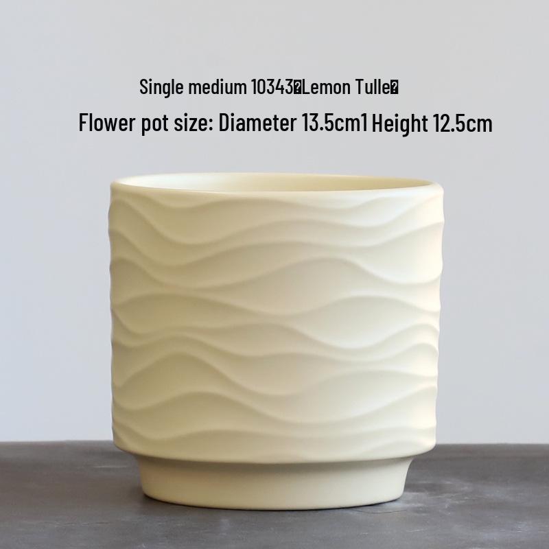 Nordic Minimalist Ceramic Flower Pot with Tray for Phalaenopsis, Orchid, and Succulent Plants