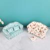 1 Set 1:12 Dollhouse Furniture Double Sitting Sofa With Pillow Kit Doll House Simulation Miniature Living Room Kids Pretend Play