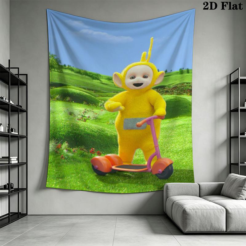Teletubbies Wall Tapestry Aesthetic Wall Hanging Printed Fabric Blanket Decorative Tapestries for Bedroom Living Room Home Decor