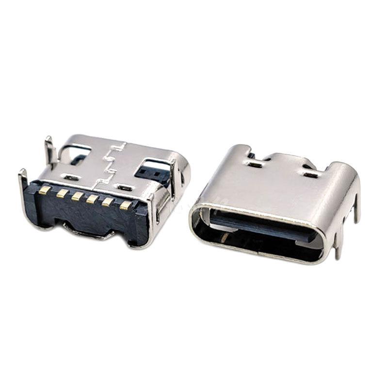 New 10/20Pcs 6 Pin Type-C Socket USB Connector Type C Female Charging Port Jack PCB Soldering SMD SMT DIY Repair Type C Adapter
