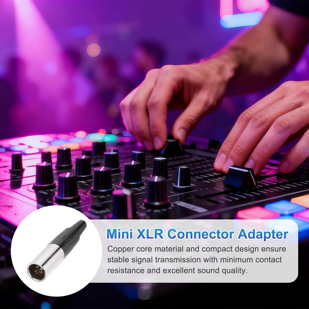 uxcell 8-Pack 3-Pin Mini XLR Male Connector TA4F Jack Adapter Plug Replacement Cable Terminal for Microphones, Audio Amplifiers, Mixers, Recording
