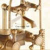 Brass Bathroom Faucet Bathtub Faucets 360 Rotation Floor Stand Faucets Telephone Type Hand Shower Antique Bath Shower Set