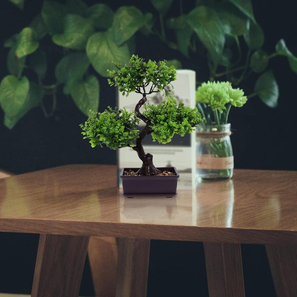 Artificial Bonsai Simulation Green Plants for Home Decoration Faux Potted Plants for Office and Garden No Maintenance Required