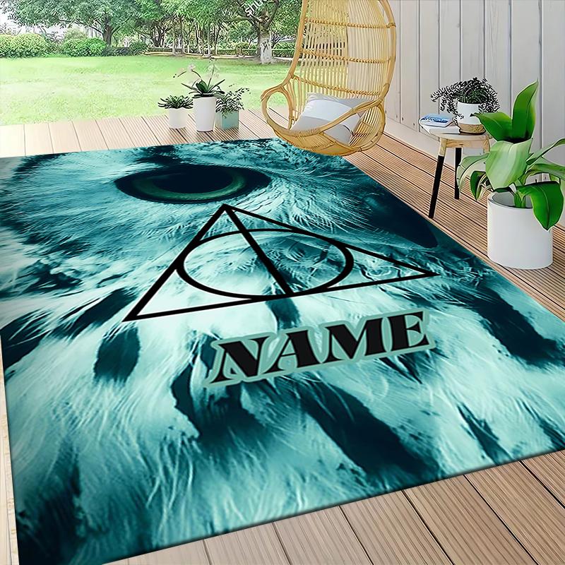 Custom Name "Harry Potter White Owl" Carpet Rug Customizable Soft Washable Anti-Slip Home Living Room Sofa Mats Personalized Rug. 090976