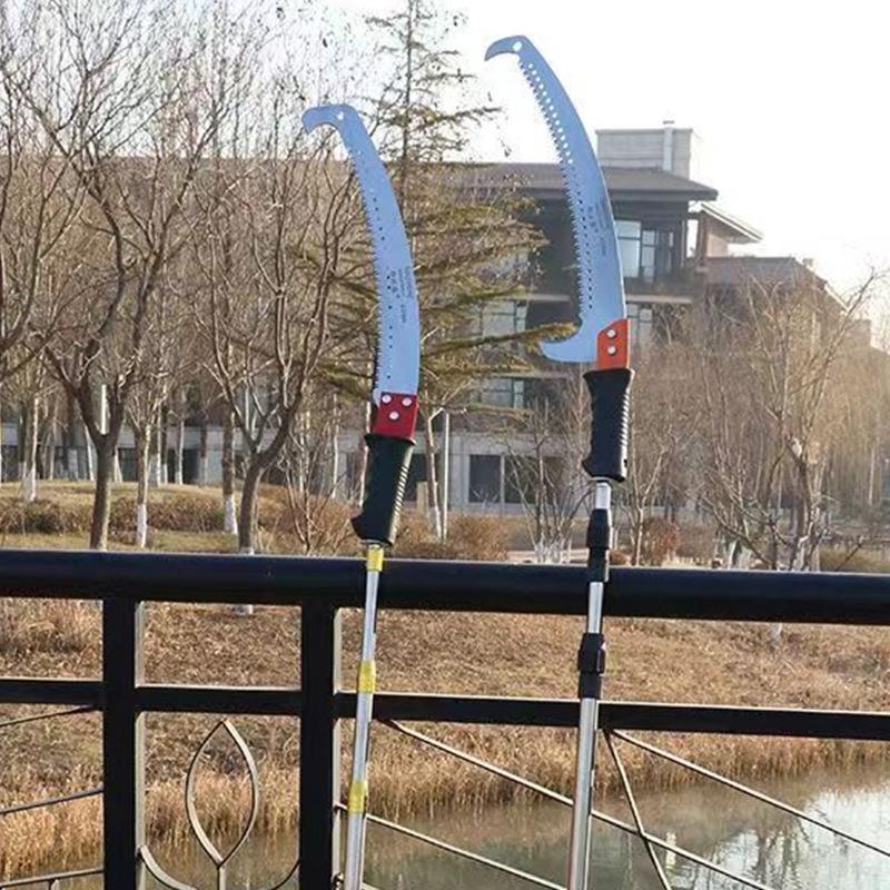 Telescopic Pruning Saw with Sickle & Dual Hooks for High-Altitude Tree & Branch Cutting