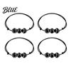 Black Cord Sports Bracelet 4 Pcs Balls Braided Rope Bracelets Adjustable String Bracelet Handmade Woven Team Jewelry Gifts for Men Women Simple