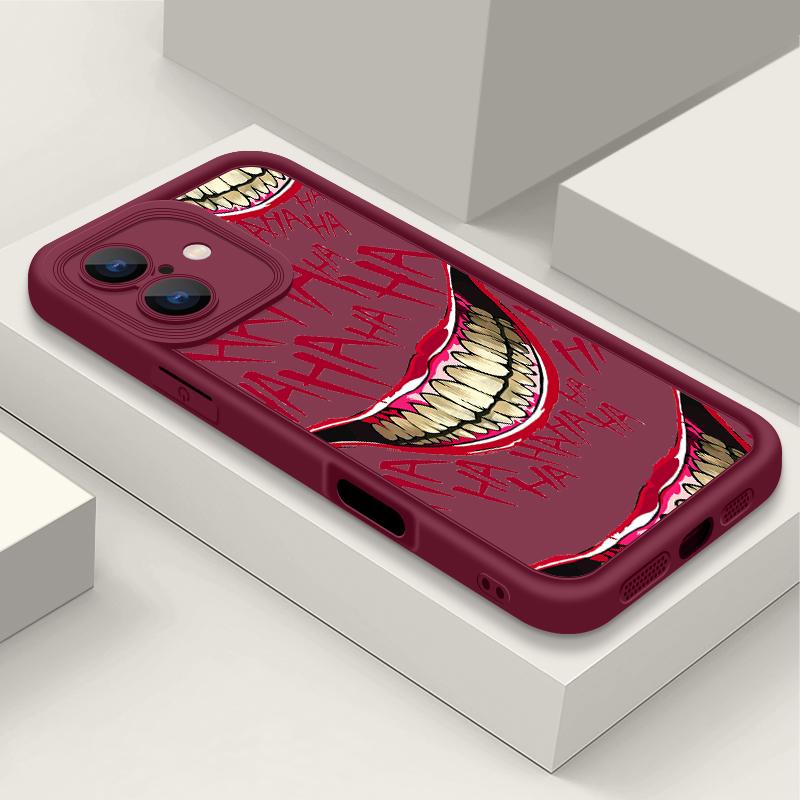 

Clown Buffoon Pattern Phone Case For iPhone 16 Pro Max 16e 15 14 13 12 11 XR XS 8 7 ShockProof Soft Silicone Case Cover iPhone 8 / 7 / SE 2 / SE 3 вина червоного кольору