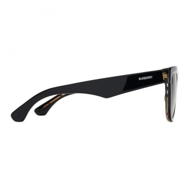 Burberry Micro Design Acetate Square Sunglasses Unisex Couple Black