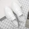 Men's Patent Leather Slip-On Loafers: Casual Thick Sole, Perfect for Photography & Weddings.