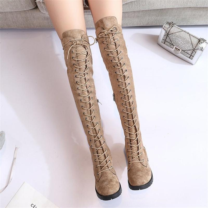 New Sexy Women's High Boots Over The Knee Boots Womens Plus Size Boots Shoes for Women Motorcycle Boots Winter Boots Punk Shoes