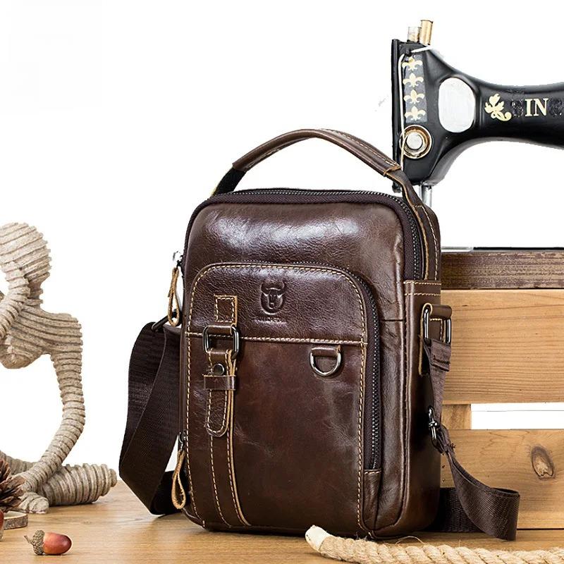 Pánská taška přes rameno z pravé kůže, odolná taška přes rameno, žádná bolest v rameni