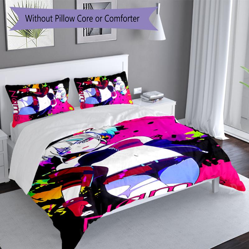 3pcs Custom Name Harley Quinn and the Joker Set,Includes 1 Duvet Cover and 2 Pillowcases,All-season Bedroom Decor