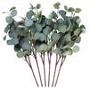 3 st konstgjorda eukalyptusbladgrenar gröna för fest, hem, bröllopsdekoration