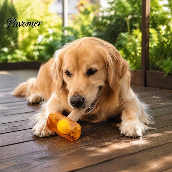 Rubber Hammer Chew Toys for Aggressive Chewers 2Pcs Squeaky Dog with Tennis Ball Inside, Interactive Fetch Toys, Unique Shaped Toy Medium Large