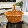 Oval Shape Shopping Basket With Handle Storage Basket New Wicker Basket  Kitchen