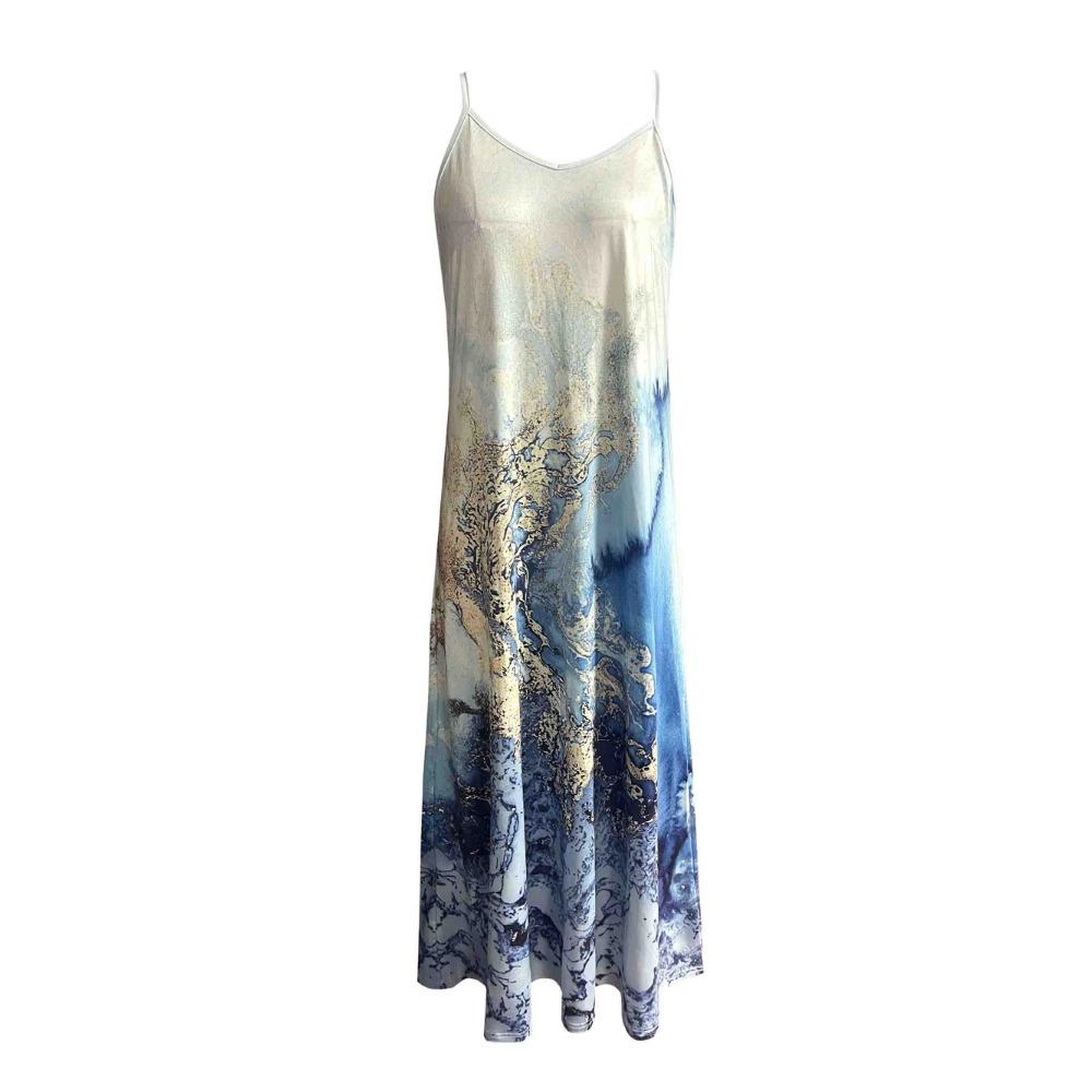 Women's Maxi Sunflower Dresses Sleeveless Long Tie Dye Dress Casual Sundresses with Pockets